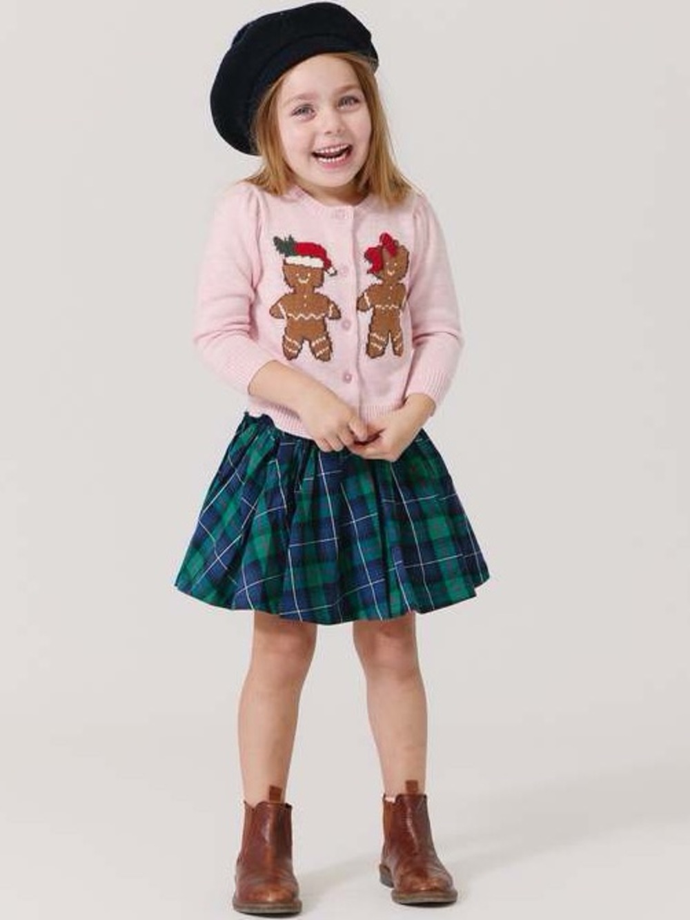 Pink Chicken Kids Constance Gingerbread Long Sleeve‎ Cardigan Sweater Size 6Y